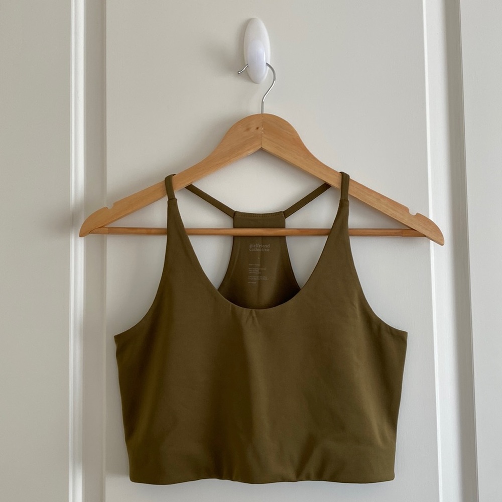 Girlfriend Collective FLOAT Cleo Halter Bra in Fern | L
